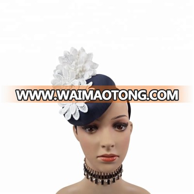 Ladies Baby Accessories  Big Elegent Big Diamond Sinamay Derby Flower Hair Band Feather Headband Base Fasciantor