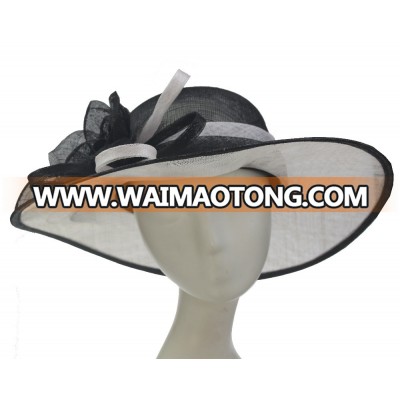 ABPF Fancy Wide Brim Sinamay Summer Beach Sun Wedding Church Hats Tea Party