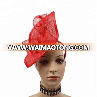 ABPF Racing Red Teardrop Sinamay Fascinator Hats