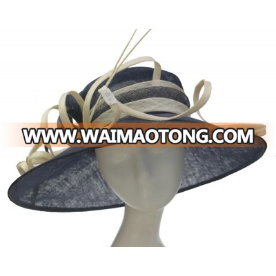 ABPF Fancy Wide Brim Sinamay Wedding Church Bucket Hats Bowler