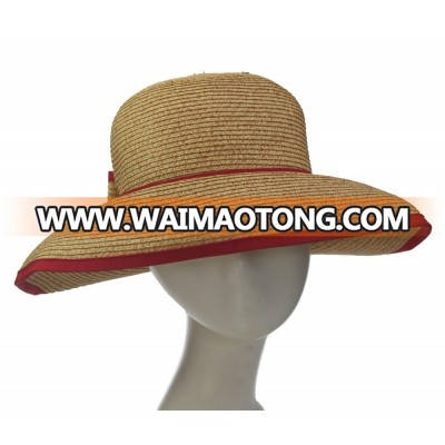 ABPF Fancy Foldable Wide Brim Sombrero Summer Beach Sun PP Straw Hats With Bow